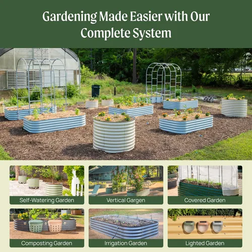Miniatura 8 de Vego Garden Kits de cama de jardín elevada de 26" extra alta, caja de maceta elevada modular 4 en 1 para verduras, flores, frutas, cama de jardín