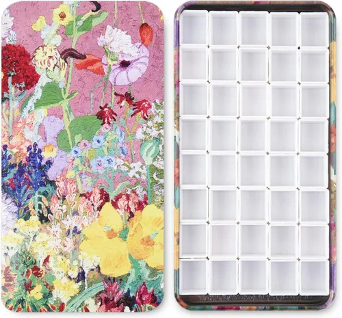 Miniatura 23 de Caja de lámina de viaje para paleta de acuarelas con 40 recipientes vacíos con tira de imán Margarita