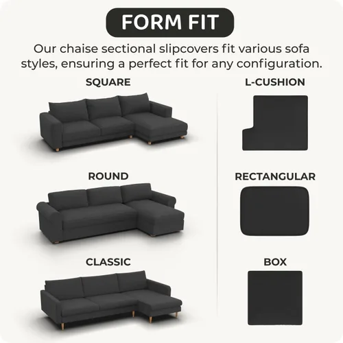 Miniatura 6 de PAULATO BY GA.I.CO. Funda de sofá modular, funda para sofá chaise longue en forma de L, fundas lavables para sofá esquinero, funda elástica de Gris