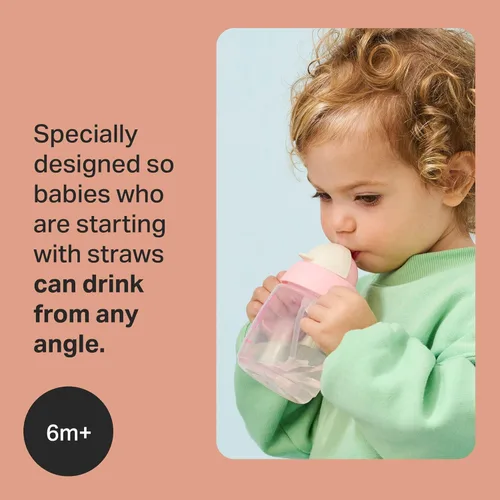 Miniatura 2 de Tommee Tippee Starter - Vaso para beber de 8 onzas para bebés y niños pequeños, con popote de silicona con peso y asas de fácil agarre, sin BPA