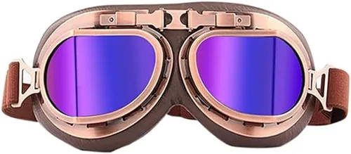 Miniatura 19 de Gafas Vintage para Motocicleta Antivaho y Antiimpacto Protección UV Gafas de Aviador Piloto, Adulto Carreras Voladores Equitación Arena y Polvo