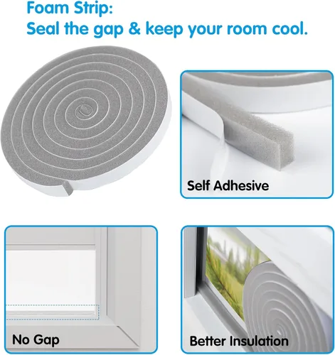 Miniatura 6 de Air Jade Kit de sellado de ventana de aire acondicionado portátil de doble manguera, 3 piezas de ventilación de ventana de CA para aire