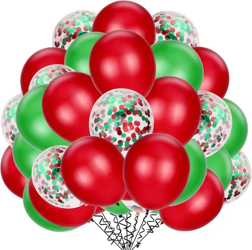 Miniatura 8 de TecUnite - 80 globos de látex de 12”, diseño de confeti, globos metálicos, para fiestas de Navidad, Halloween, San Valentín, 4 de Julio, boda