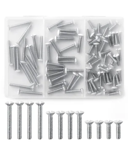 Bates- Tornillos de placa de pared, paquete de 75 tornillos de salida, tornillos de placa de pared, tornillos de tapa de salida, tornillos largos de