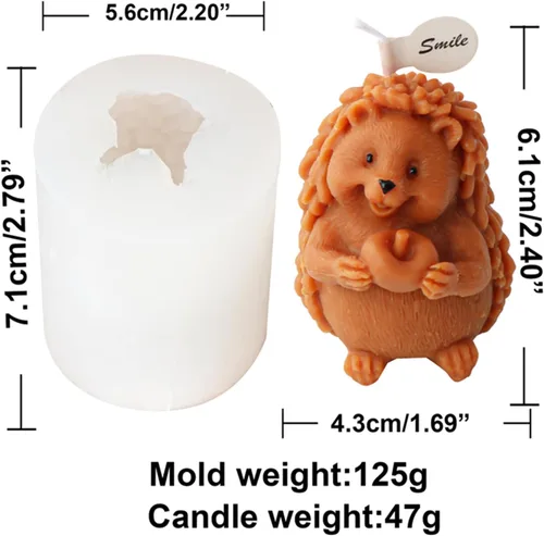 Miniatura 3 de Moldes de silicona para velas (paquete de 2 velas de erizo)