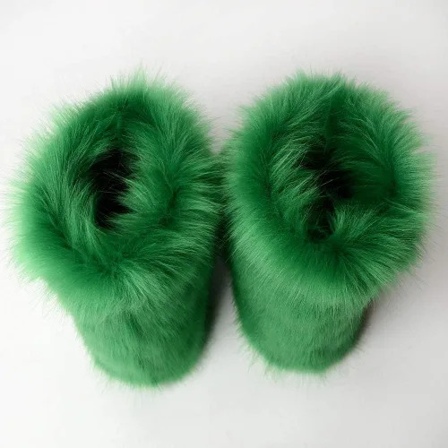 Miniatura 5 de Botas de piel sintética para mujer, peludas, peludas, con punta redonda, de gamuza, cómodas, de felpa, cálidas, cortas, para nieve, zapatos planos