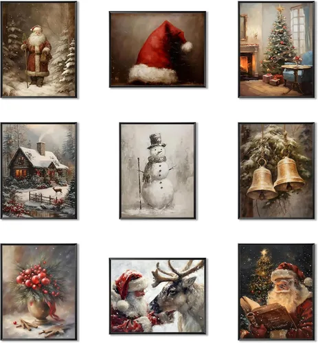 Miniatura 12 de ARKZSHO Juego de 9 impresiones en lienzo para pared de Halloween, pintura oscura de academia, pintura estética gótica espeluznante para galería