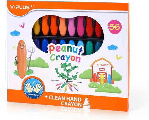 Miniatura 12 de YPLUS Crayones de maní para niños, 12 colores lavables para niños pequeños, crayón no tóxico para bebés de 2 a 4 años, 1-3, 4 a 8, suministros