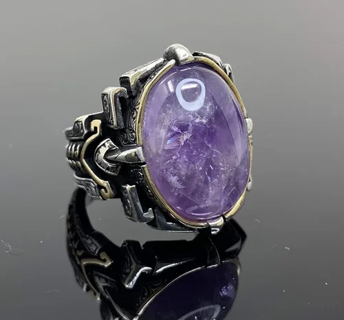 Miniatura 5 de Anillo grande de plata de ley 925 k para hombre