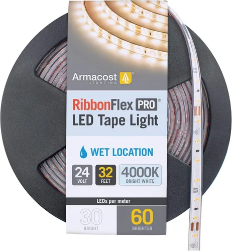 Miniatura 14 de Armacost Lighting RibbonFlex Pro 135410 - Cinta de luz blanca cálida (2700 K), 60 LEDs/M, 8.2 ft, 24 V