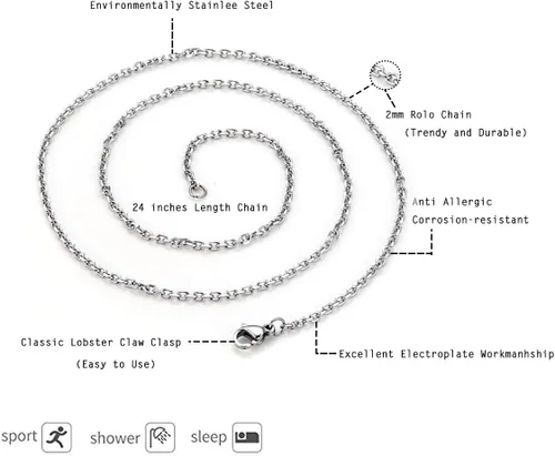 Miniatura 5 de Jovivi Collar chapado en plata con brújula vikinga Vegvisir, piedra curativa, collar de cristal con colgante de chakra de lágrima, 24 pulgadas