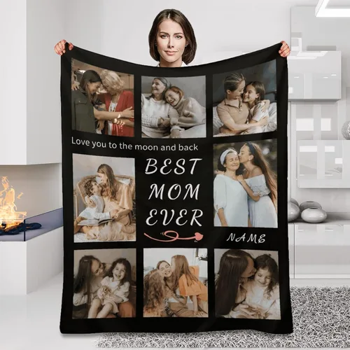 Miniatura 9 de Manta personalizada para el mejor papá, regalos personalizados para hombres, mantas personalizadas con fotos, texto para papá, marido, familia