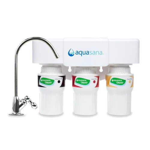 Sistema de filtro de agua Aquasana para debajo del fregadero - Reduce PFAS, plomo y cloro en el agua potable - Filtración de clarium para la cocina
