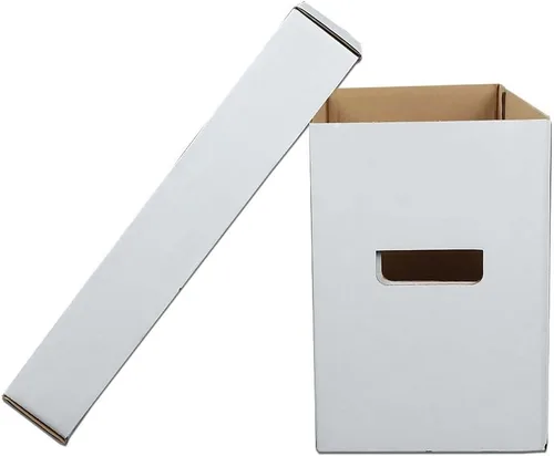 Miniatura 7 de PIT66 10 cajas de almacenamiento de cómics con tapas cortas capacidad para 150-175 libros de cómics apilables y duraderos, color blanco