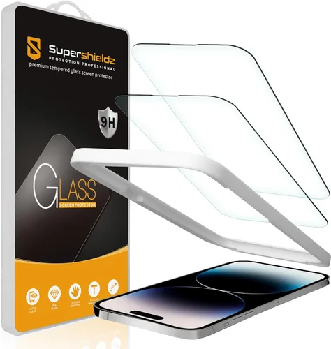 Miniatura 9 de Supershieldz (2 Pack) Diseñado para iPhone 14 Pro Max (6.7 pulgadas) Protector de pantalla de vidrio templado con (Bandeja de fácil instalación)