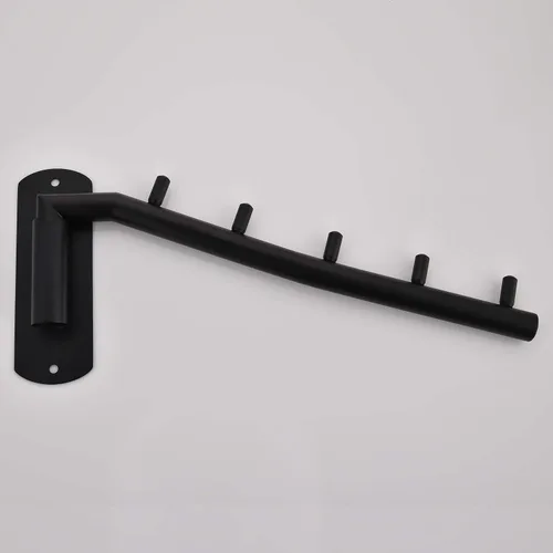 Miniatura 9 de JQK - Percha plegable para colgar en la pared, gancho de acero inoxidable con soporte para brazo oscilante, sistema colgante de ropa, organizador