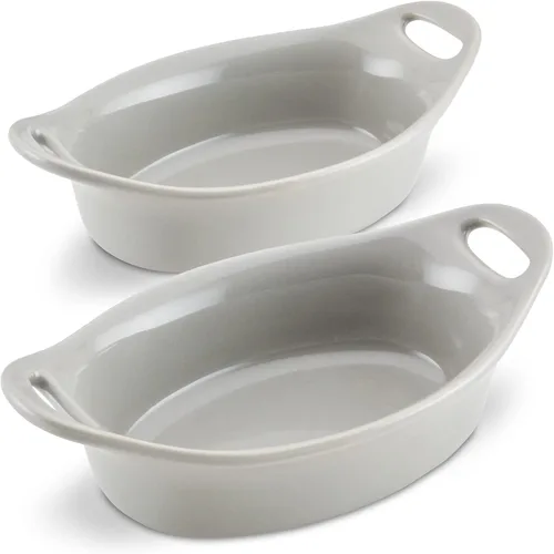Miniatura 11 de Rachael Ray Ceramics - Juego de gratin ovalado, dos piezas de 355 ml, color azul agave
