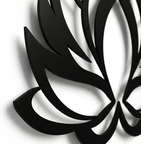 Miniatura 8 de Arte de pared de metal – Flor de loto – Decoración de pared de metal para decoración de oficina en el hogar, decoración de estudio de yoga