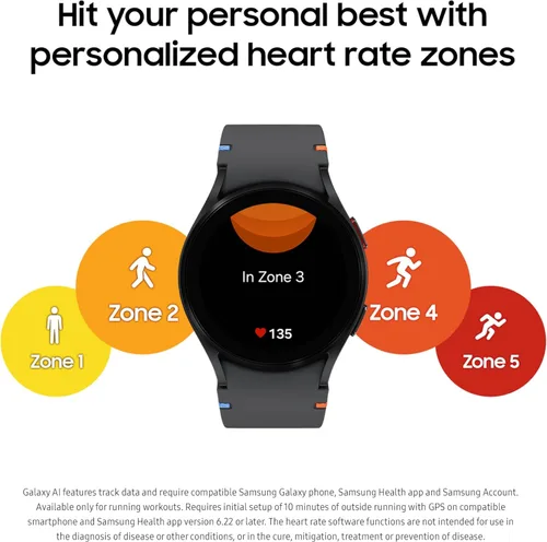 Miniatura 4 de Samsung Galaxy Watch FE 40mm LTE AI Smartwatch con seguimiento de fitness, sensor BIA, zonas de frecuencia cardíaca personalizadas, monitor
