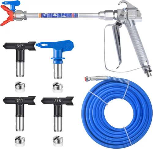 Miniatura 9 de Pistola de pintura sin aire de alta presión 3600PSI con puntas de boquilla 311 315 517, para pulverizadores sin aire Graco Titan (JW-122523)