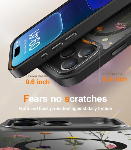 Miniatura 11 de Goodon para iPhone 15 Pro Max con protector de pantalla de privacidad, compatible con Magsafe, funda translúcida mate a prueba de golpes - Linda
