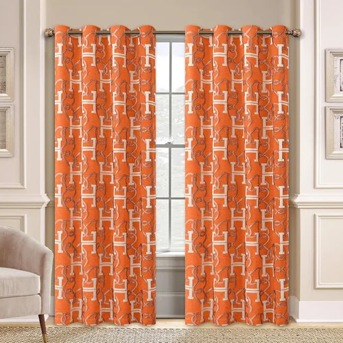 Miniatura 10 de Cortinas opacas modernas de letra H para sala de estar, cortina de ventana de lujo con patrón de cadena de chenilla, jacquard de 84 pulgadas