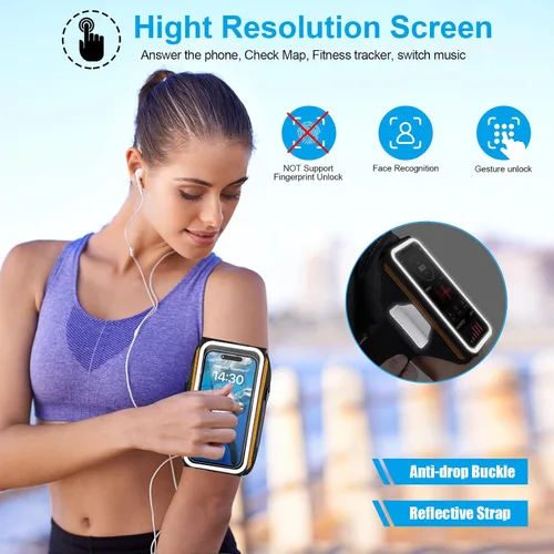 Miniatura 5 de Brazalete de teléfono para correr con soporte para auriculares, diseño 3D para teléfonos celulares para iPhone 17/16/15/13 Pro/Plus y S24/S20