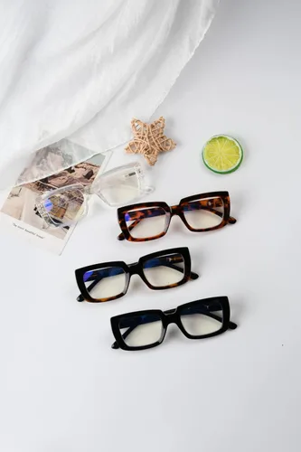 Miniatura 7 de Eyekepper Paquete de 4 lentes de lectura con bloqueo de luz azul, anteojos cuadrados de computadora de gran tamaño +0.00