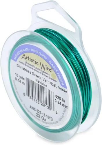 Miniatura 83 de Artistic Wire, alambre para manualidades de calibre 22 bañado en plata, resistente a las manchas, color cobre, blanco, 9,1 m