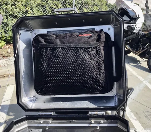 Miniatura 2 de Moto Pockets Top Case - Organizador de bolsas con tapa para cajas superiores de motocicleta, resistente a la intemperie, color negro