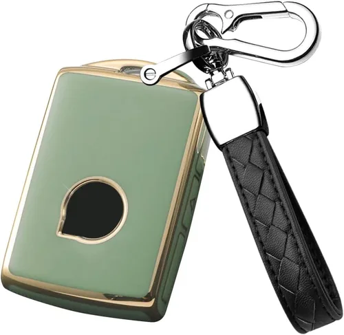 Funda para llave de TPU para Volvo XC90 XC60 XC40 S60 S90 V90 V60 Polestar 1 T5 T6 2021 2022 2023 con llavero de cuero Smart Key Shell para