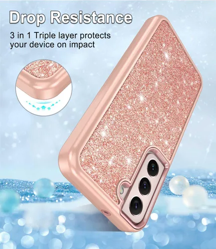 Miniatura 3 de Btscase Funda para Samsung Galaxy S22 Plus 5G, Patrón de Mármol 3 en 1 Resistente Uso Rudo a Prueba de Golpes Cuerpo Completo Rugosa PC Dura +