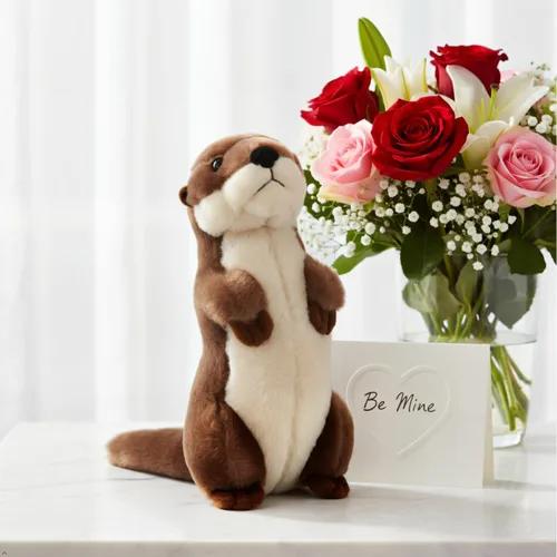 Miniatura 7 de Animal de peluche de nutria de río de The Petting Zoo de pie, regalos para niños, animales salvajes del zoológico, juguete de peluche de nutria