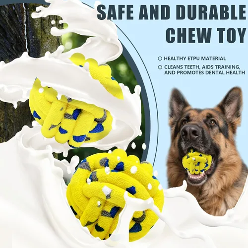 Miniatura 3 de Magicorange Pelotas para perros, paquete de 4 juguetes de pelota de tenis, juguete para perros masticadores agresivos, juguetes indestructibles