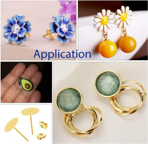 Miniatura 6 de Adabele 100 postes hipoalergénicos para aretes chapados en bronce antiguo de 0.118 pulgadas (0.118 in) para tablero plano pequeño, pegamento
