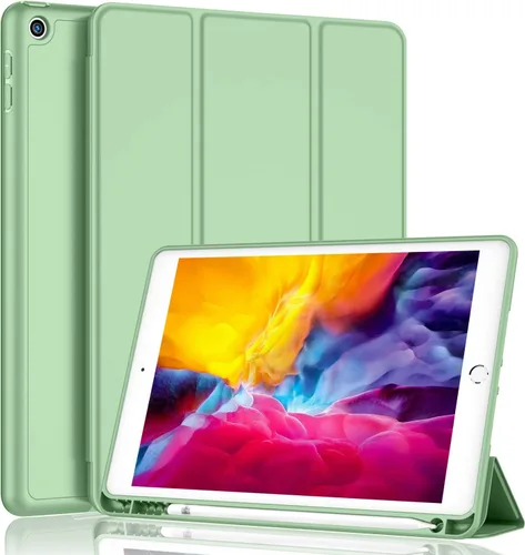 Miniatura 16 de iMieet Funda para iPad 9.7 (modelo 2018/2017, 6ª/5ª generación), funda inteligente con soporte para lápiz y parte trasera de silicona suave de piel