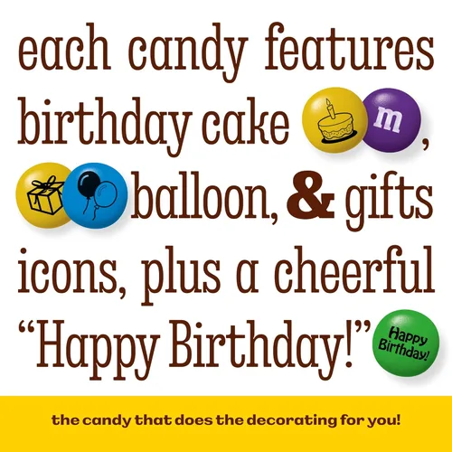 Miniatura 6 de M&M'S Caramelos de cumpleaños de chocolate con leche, 5 libras de dulces a granel con imágenes prediseñadas de feliz cumpleaños impresas, perfectos