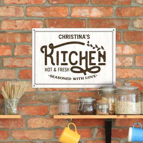Miniatura 5 de Letrero personalizado para decoración de cocina, letrero de cocina personalizado, 10 x 14 pulgadas, libre de óxido, aluminio 040, resistente a