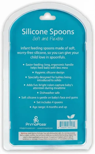 Miniatura 7 de Primo Passi - Baby Infant Toddler Best Soft - Cucharas de alimentación de silicona con punta I Entrenamiento de primera etapa I Juego de regalo de 4