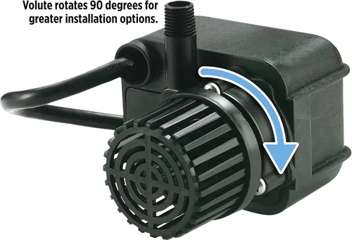 Miniatura 2 de Little Giant PE-1F-PW Bomba sumergible de fuente de accionamiento directo de 115 voltios, 1125 HP, 170 GPH con cable de 15 pies, color negro, 566608