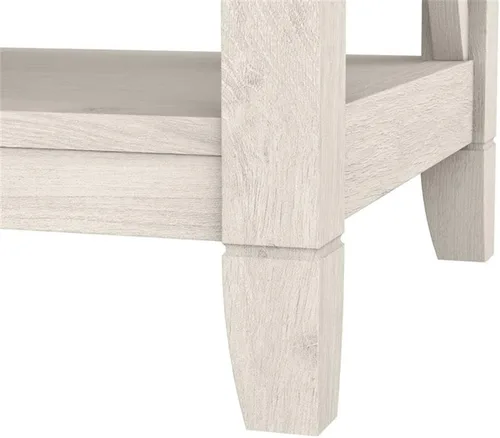 Miniatura 8 de Bush Home Key West - Mesa consola con cajones y estantes en roble blanco lino