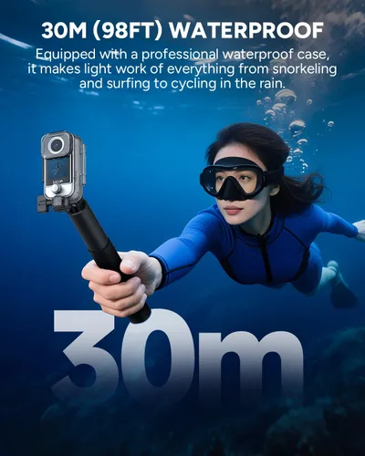 Miniatura 9 de SJCAM C400 4K Travel Vlogging Cámara con tarjeta de 64 GB, cámara corporal de grabación 7H para creadores de YouTube, estabilizador de 6 ejes