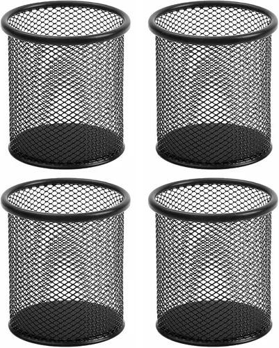 Miniatura 8 de SAYEEC Soporte para bolígrafo para escritorio, de malla de alambre, portavasos, soporte de metal para brochas de maquillaje, organizador