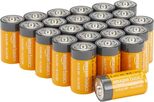 Amazon Basics Paquete de 24 pilas alcalinas multiusos de celda C, 1.5 voltios, 5 años de vida útil