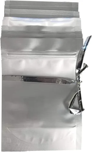 Miniatura 6 de Bolsas/bolsas resellables de Mylar de pie, 7.5 mil, 5 x 7 x 3 pulgadas, bolsa de refuerzo forrada de aluminio genuino para alimentos a largo plazo