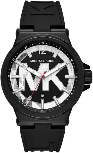 Michael Kors Dylan - Reloj de acero inoxidable para hombre con correa de silicona color negro 26 modelo MK8925
