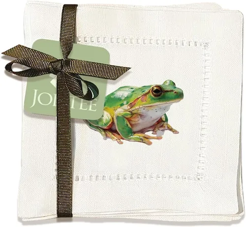 Miniatura 15 de Jolitee Servilletas decorativas de cóctel con punto vainica, 6 x 6 pulgadas, lavables, similares al lino, hechas a mano para el entretenimiento