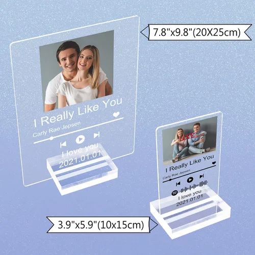 Miniatura 5 de Spotif Glass Art - Álbum de fotos de acrílico personalizado para el día de la madre, 3.9 x 5.5 in