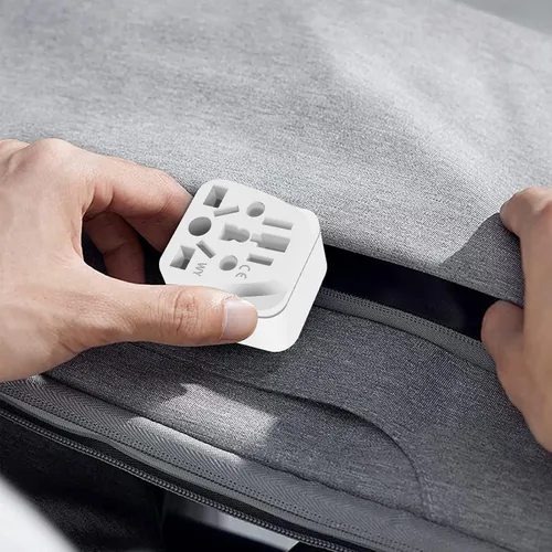 Miniatura 7 de Paquete de 4 adaptadores de enchufe de Reino Unido a EE. UU., adaptador de enchufe europeo a estadounidense, adaptadores de enchufe de viaje, Blanco