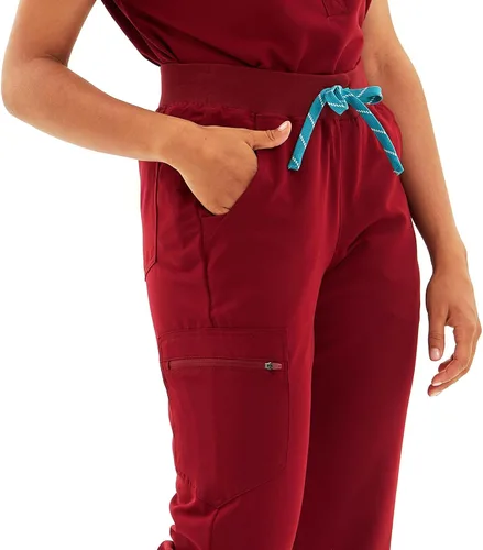 Miniatura 6 de Uniforms World Avant - Conjunto de ropa quirúrgica para mujer, camiseta de ajuste clásico y pantalones ajustados, cintura de yoga, 7 bolsillos